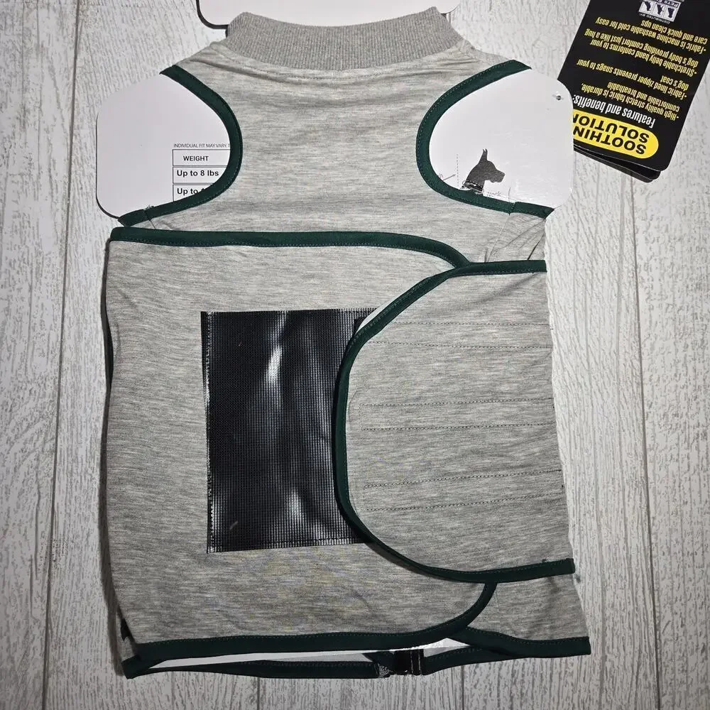 NCAA Michigan State Spartans Dog Anxiety Shirt Calming Soothing Vest SMALL grey